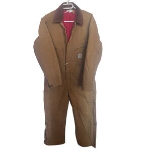 Vintage Mens Carhartt Duck Quilted Coveralls. Size US  40 waist Short. Work Wear